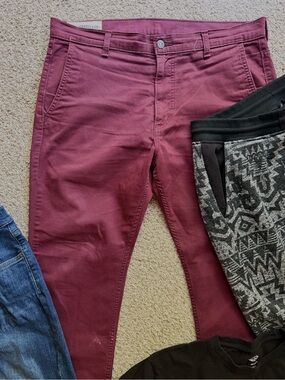 Men's Skinny Jeans in Deep Maroon by Madewell